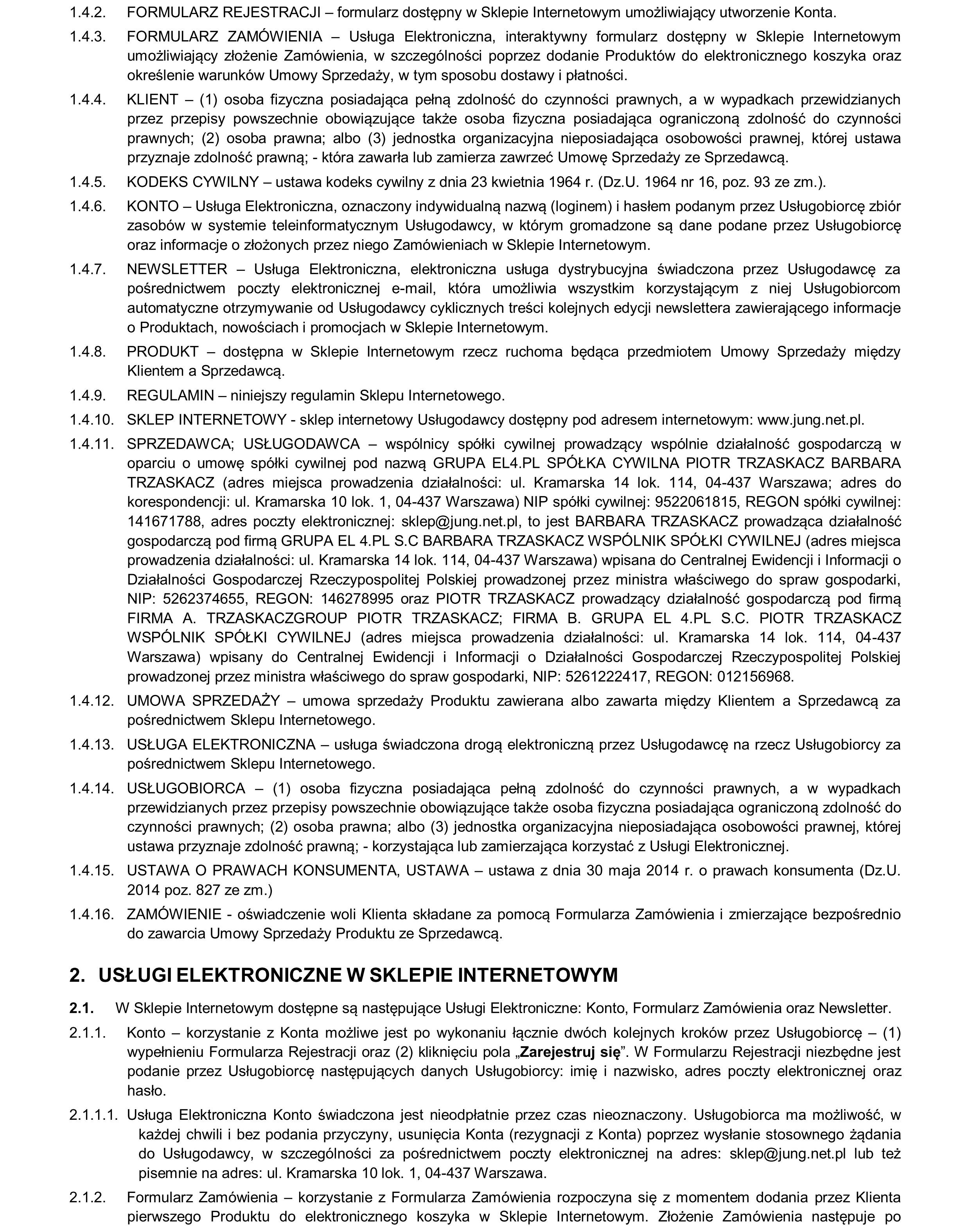 Regulamin sklepu jung.net.pl - Strona 2
